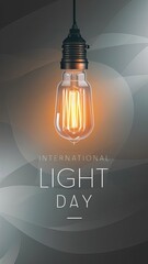 International day of light, Flat illustration. International day of light story, light day, 16th May, International day of light poster, vector, social media post. International light day, story, happ