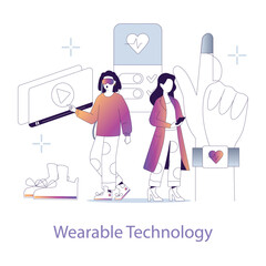 Wearable Technology concept. Flat vector illustration.