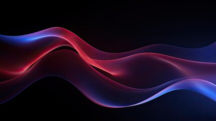Dark abstract curve and wavy background with gradient and color, Glowing waves in a dark background