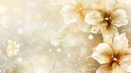 abstract background with floral elements featuring white and yellow flowers