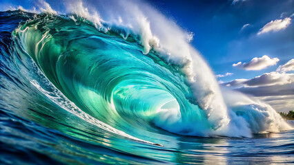 close up of powerful wave