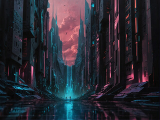 Neon Nights: Futuristic Cityscape