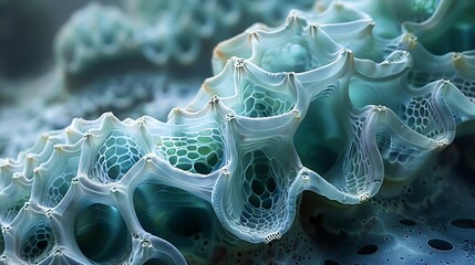 Behold the mesmerizing beauty of a plant cell's Golgi apparatus, where membranes stack and unfold like origami sculptures.