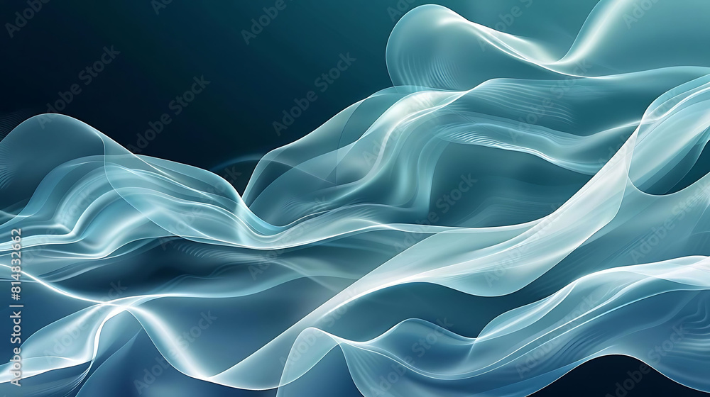 Poster abstract background with wave patterns on a blue background