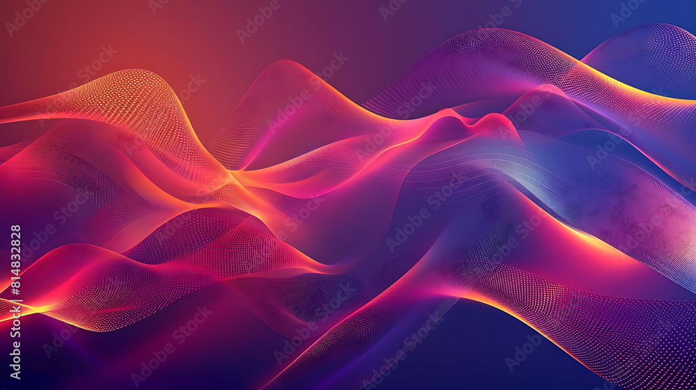 Aufkleber abstract background with wave patterns featuring a red and white striped pattern, a blue and white s