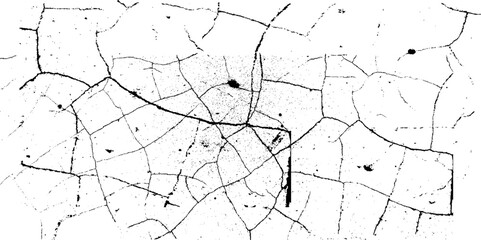 Texture of the old wall, a black and white image of a cracked wall, grungy texture foe design extra effect. Vector illustration.