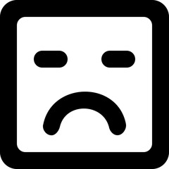 emoji sad square round (12) Simple Outline Minimalist Icons for UI and Buttons.svg