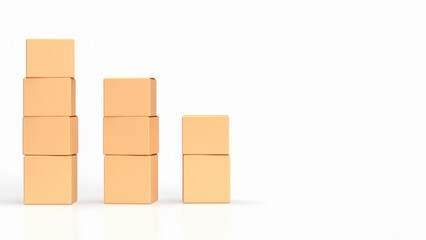 The cardboard box for shipping or cargo concept 3d rendering.