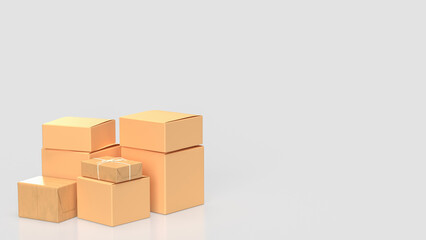 The cardboard box for shipping or cargo concept 3d rendering.