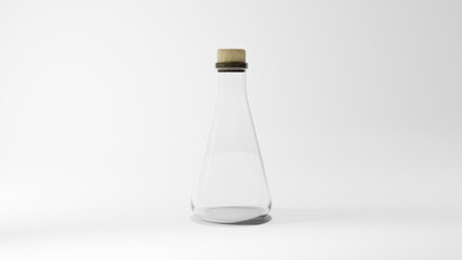 a bottle with a cork cap on a white surface