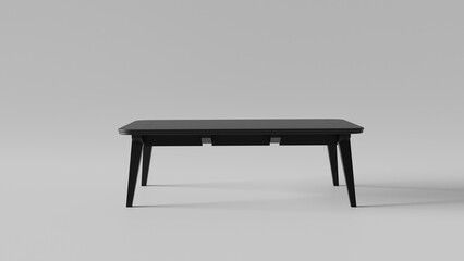 a black table with a drawer underneath it