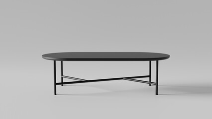 a black table with a black top and a black base