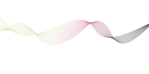 Abstract backdrop with colorful wave gradient lines on white background. Modern technology background, wave design. Vector illustration.