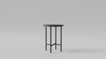 a black stool with a black top and a black base