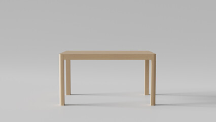a table with a wooden top and a white base