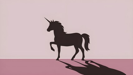 Vector Graphic of Unicorn Silhouette on Plain Background