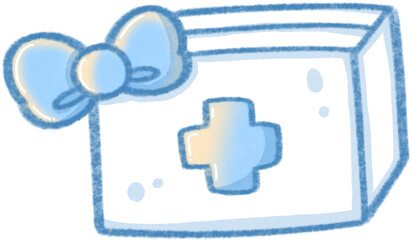 Cute blue Medicine box png