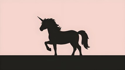 Naklejka premium Vector Graphic of Unicorn Silhouette on Plain Background