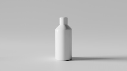 a white bottle with a white cap on a gray background