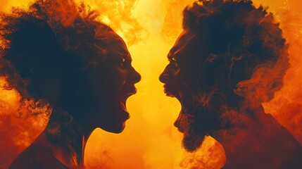 Vocal Disagreement: Black Pair Engaged in Intense Argumentative Dialogue