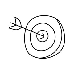 Target doodle .Vector isolated on white background