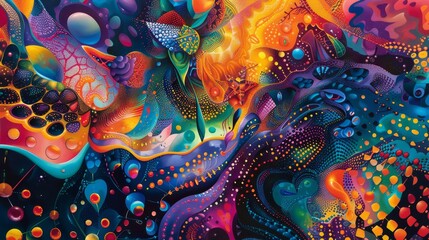 Mesmerizing visual journey through dynamic shapes and vibrant hues