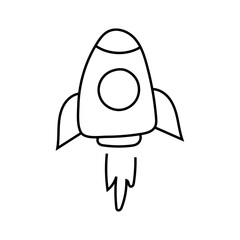 Rocket doodle .Vector isolated on white background
