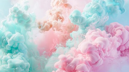 Fototapeta premium Pastel hues merge evoking whimsy and nostalgia