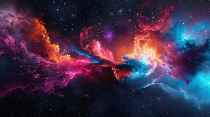 Vibrant neon colors resemble electrifying cosmic event