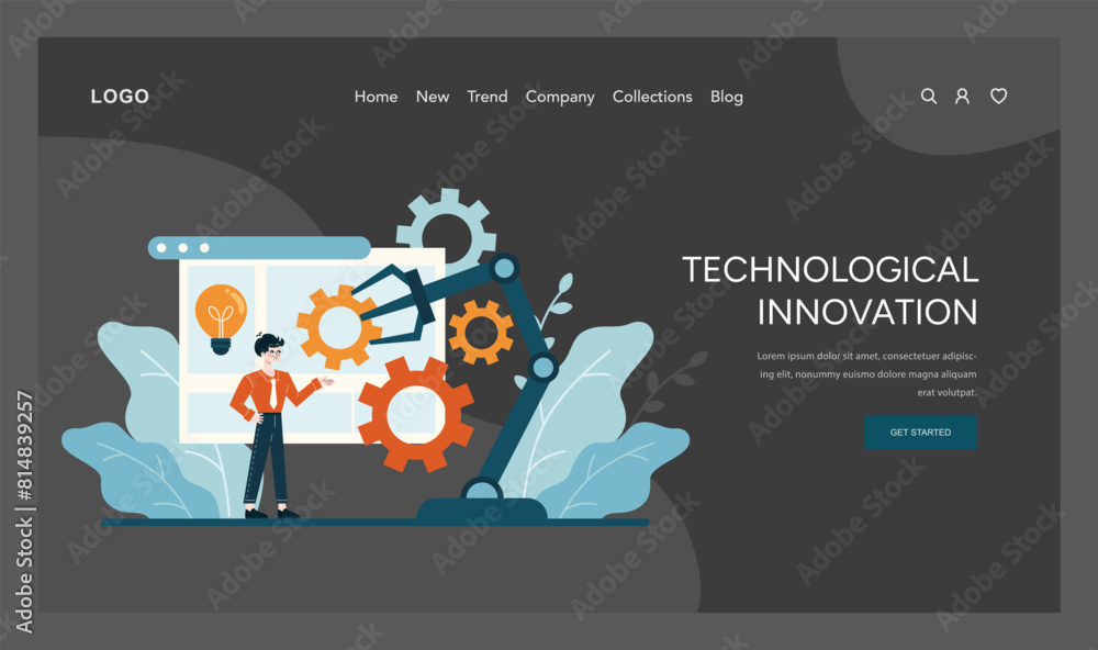 Poster integrating advanced automation for productivity and cost management in business operations