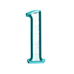 Ice symbol in a turquoise  frame. letter l