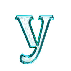 Ice symbol in a turquoise  frame. letter y