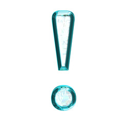 Ice symbol in a turquoise  frame