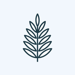 Elegant plant branch icon in linear style. Editable stroke. For multiple purposes: business card design, herbal organic product brand, natural concept, flower store. Minimalist pictogram for web