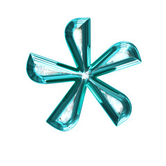 Ice symbol in a turquoise  frame