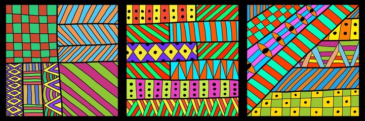 Colorful abstract and free hand pattern for decoration, background, and panel