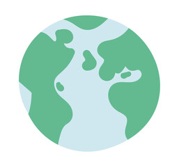 Green globe Earth in flat design. Eco friendly and protect nature planet. Vector illustration isolated.