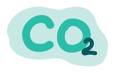 CO2 emission quote in flat design. Gas pollution in atmosphere message. Vector illustration isolated.