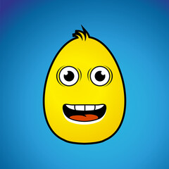 Monster expression, face vector, cute cartoon monster, lazy, thinking, flat monster illustration.