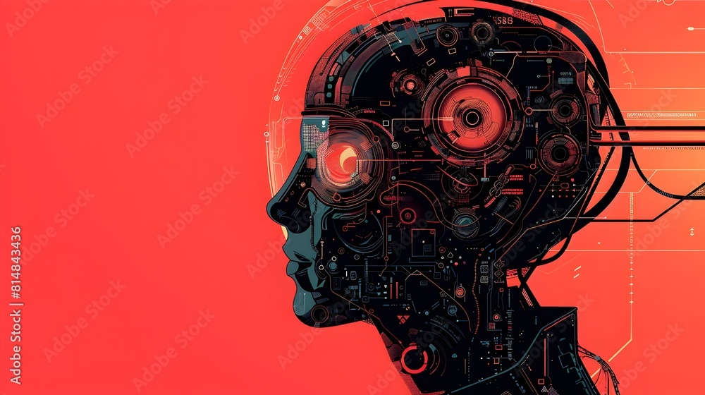 Fototapete futuristic digital intelligence representing the advancements in artificial technology and robotic s