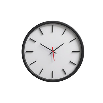 minimalist clock isolated on transparent background
