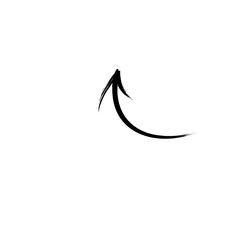 Hand drawn curved arrow icon on transparent background. grunge style arrow icon for your design