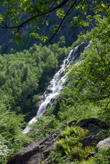 Cranzunasc waterfall in The Bavona Swiss Alpine Valley