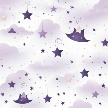 pastei night stars pattern on white background - elegant illustration for design