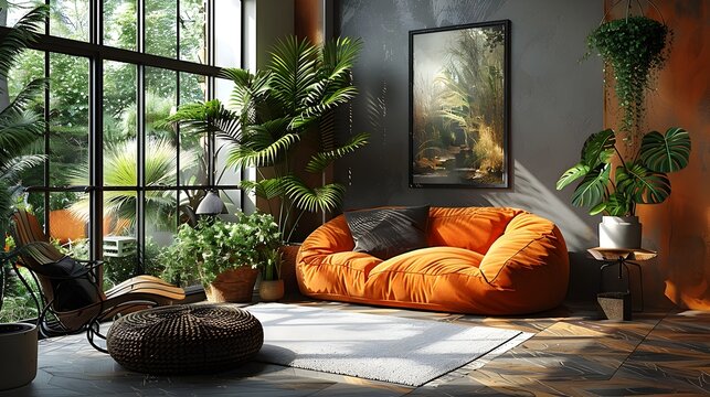 ISO A Paper Size Frame Mockup Adorning a Living Room Wall in Modern Interior Design