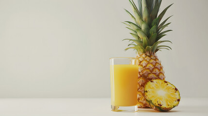 close up of pineapple over isolated background with copy space