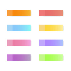 Different color paper stickers vector collection. Sticky colored notes. Post note paper. Place any text on it