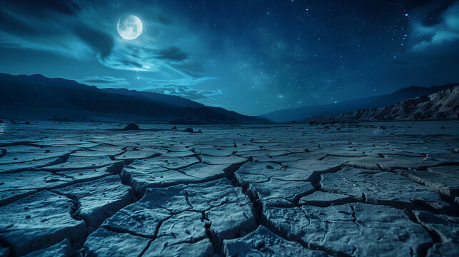 Night in the desert sand dunes