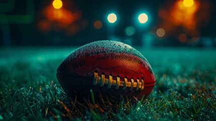Intense anticipation as football awaits the exciting kickoff moment on the field