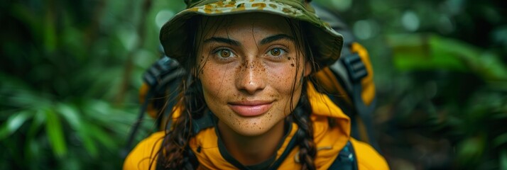 female anthropologist conducting fieldwork among indigenous tribes in the Amazon rainforest